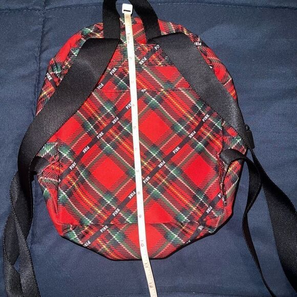 Victoria’s Secret PINK red plaid flannel small mini backpack bag - Picture 3 of 4